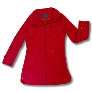 Cole Haan Women's Hooded Packable Water Resistant Red Jacket, S